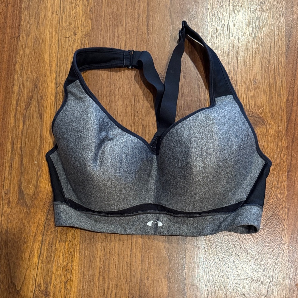 Under Armour Black and Gray Sports Bra